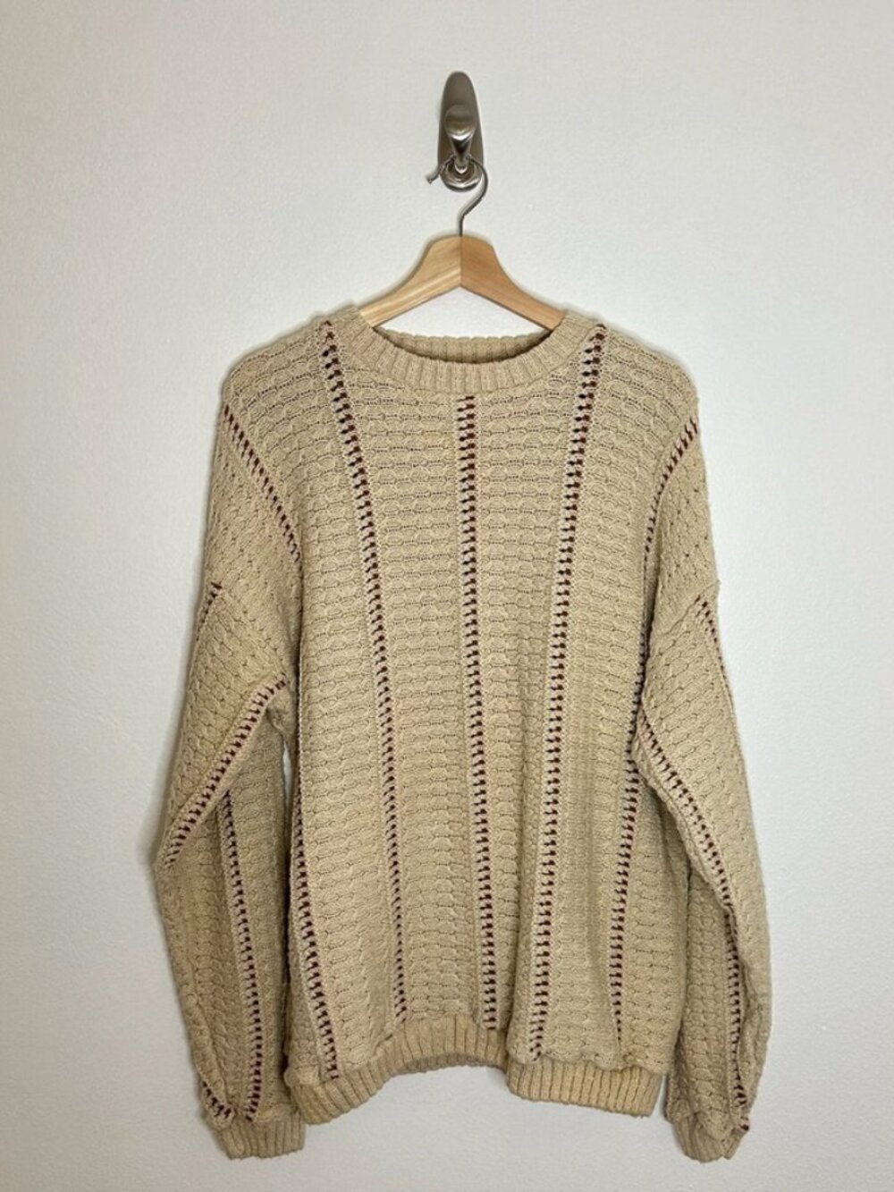 Vintage 90s New River Authentic Cable Knit Sweater Size L
